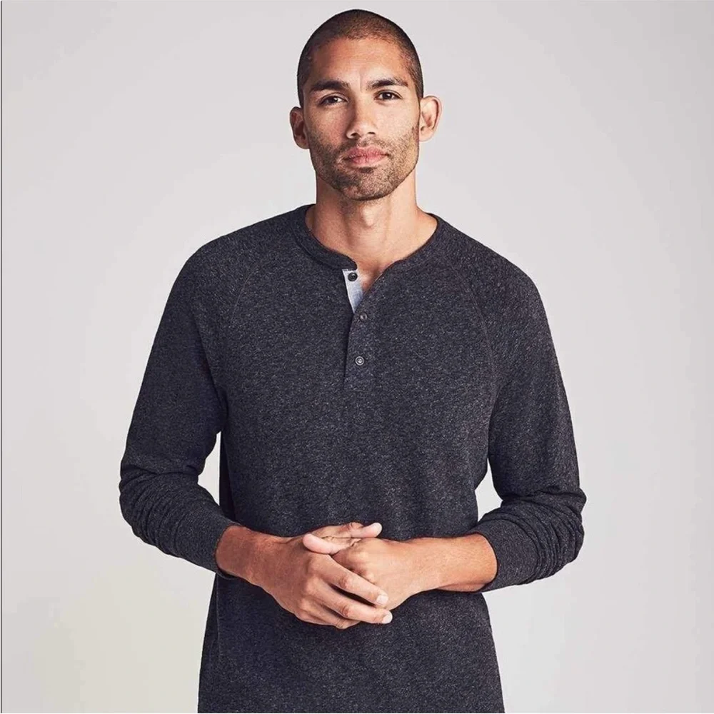 FAHERTY men’s long sleeve Henley size XXL grey‎